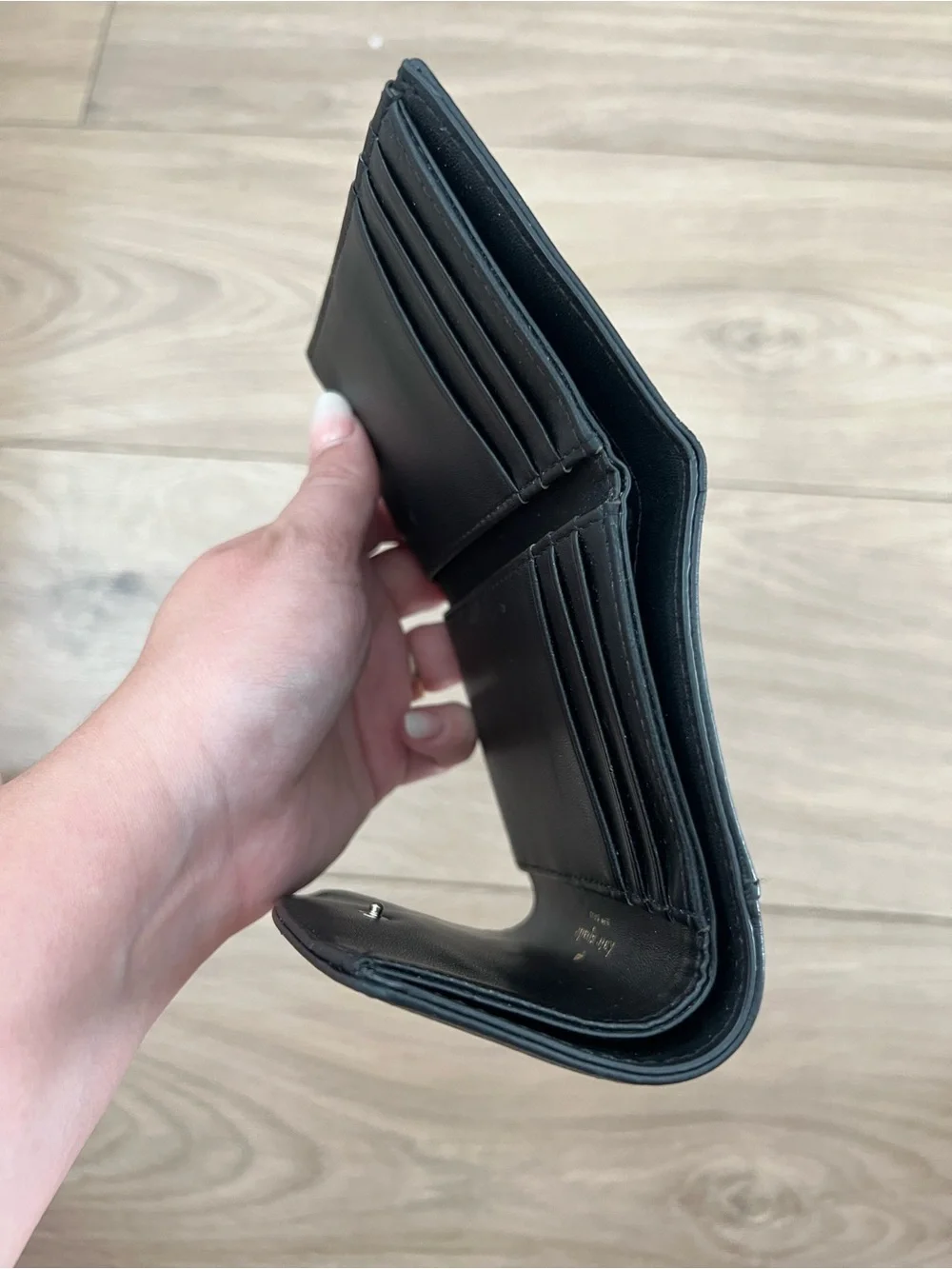 Kate Spade New York Trifold Black Leather Compact Wallet